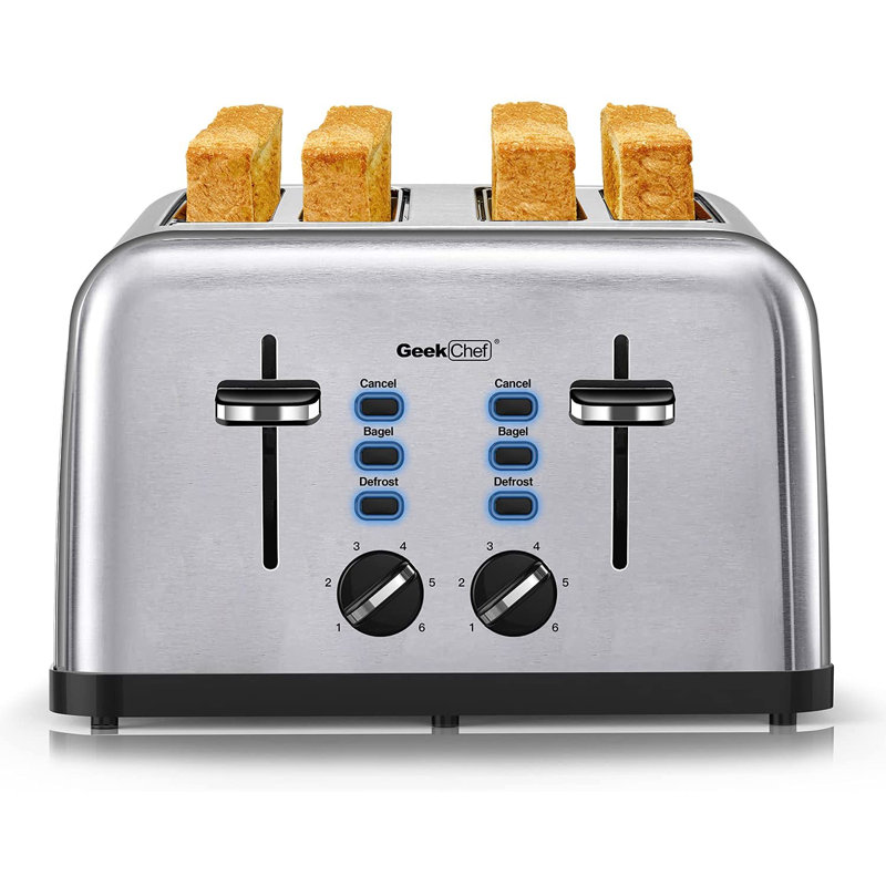 Lifease Toaster 4 Slice, Geek Chef Extra Wide Slots Four
